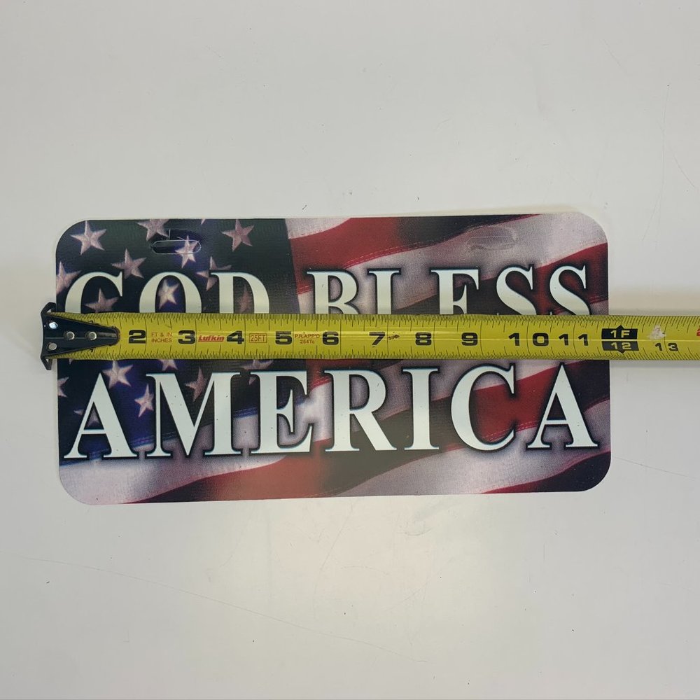 God Bless America Patriotic License Plate Flag - Picture 2 of 2